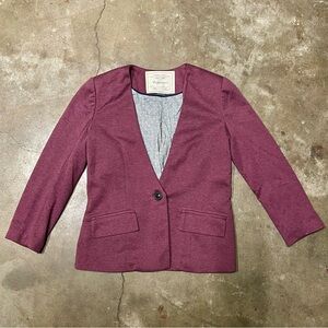 Anthropologie Cartonnier Red Knit Blazer Jacket- Size Small